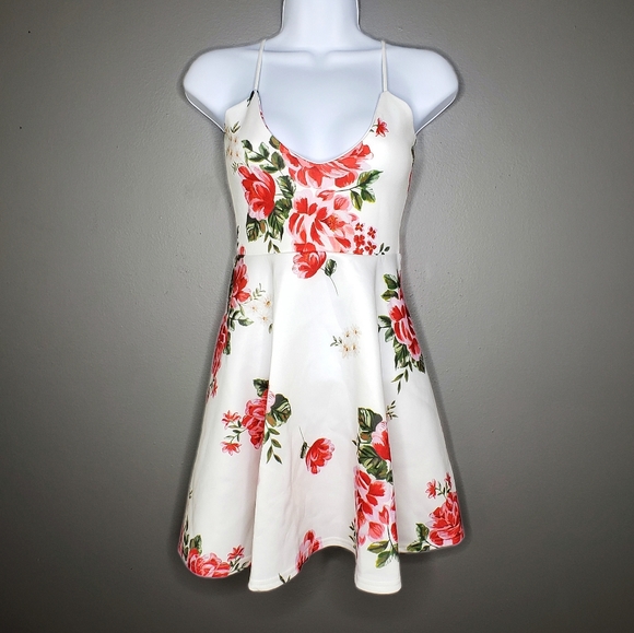 Missguided Dresses & Skirts - Missguided Floral Fit and Flare Skater Mini Dress
